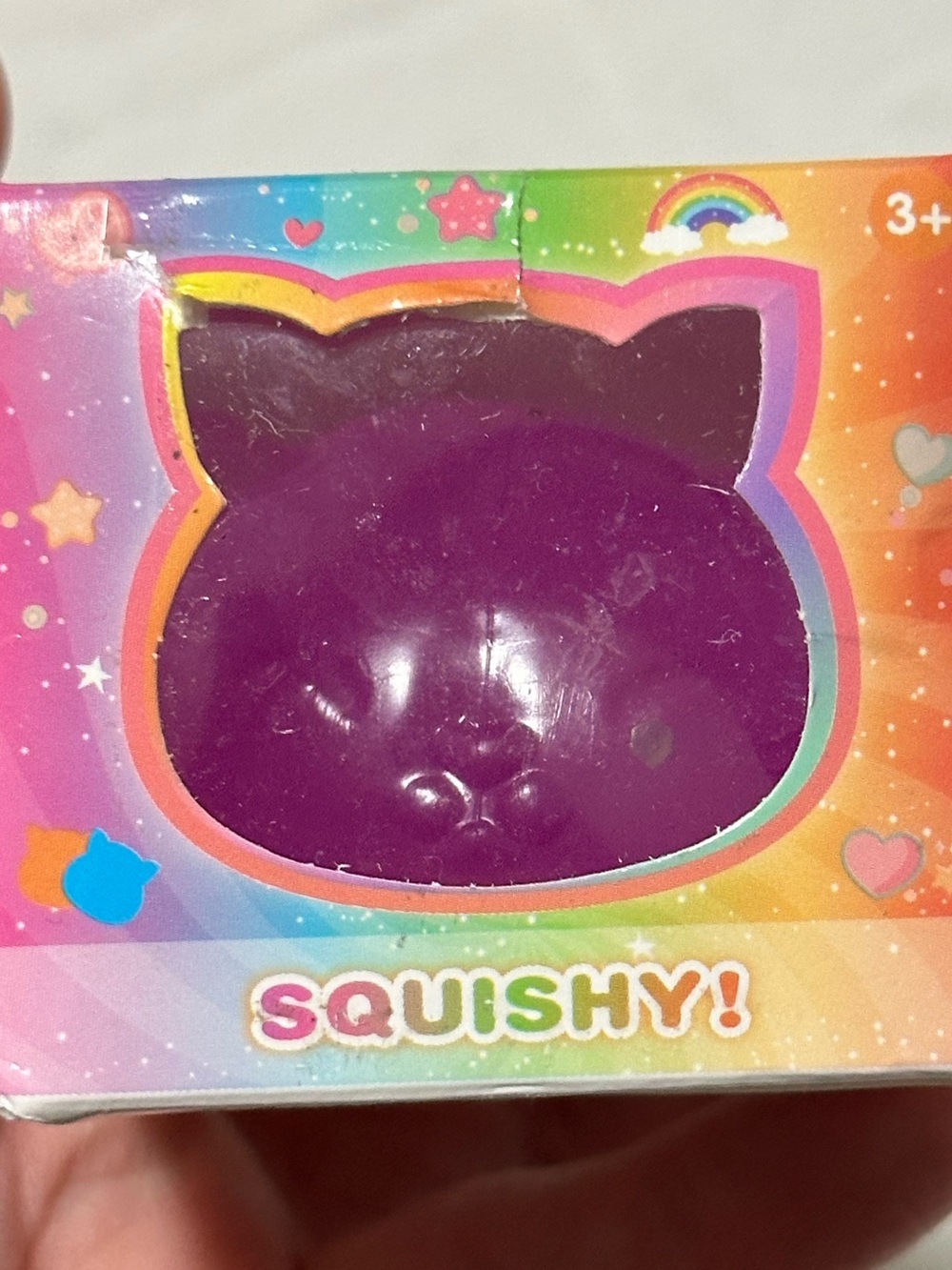 New Purple Cat Squishy Stress Ball Cute Kitty Desk Toy Fidget Squeeze